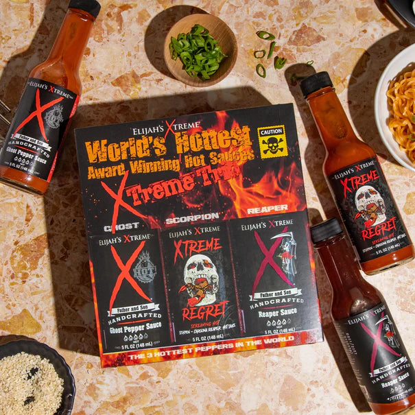 Elijah's Xtreme Worlds Hottest Xtreme Trio Hot Sauce Variety Pack