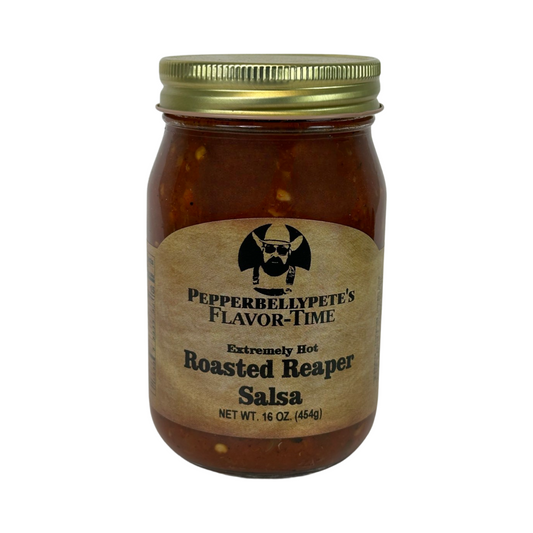 Pepper Belly Pete's Roasted Reaper Salsa. Front