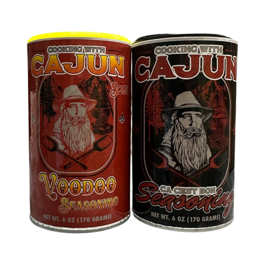 Cooking with Cajun Seasoning Combo. Ca Cest Bon Seasoning and Voodoo Seasoning