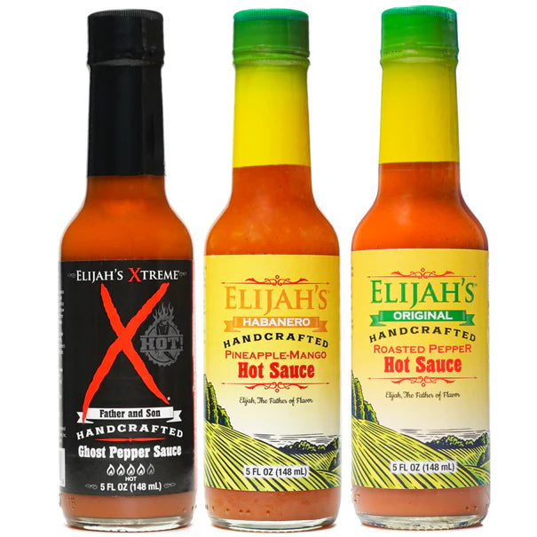 Elijah's Xtreme Mild & Hot Trio Hot Sauce Set