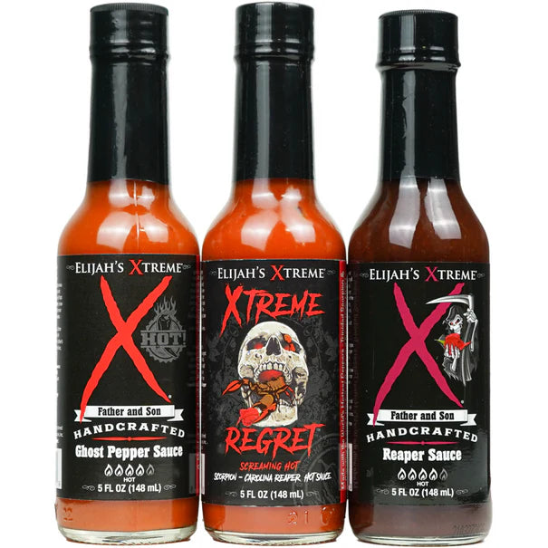 Elijah's Xtreme Worlds Hottest Xtreme Trio Hot Sauce Variety Pack