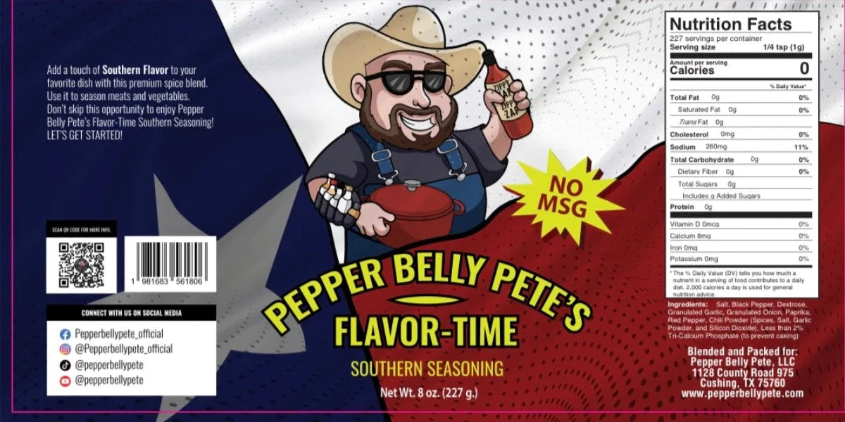 Pepper Belly Pete Seasoning Info